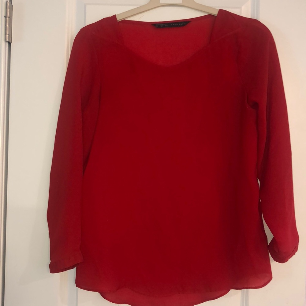 Red blouse from Zara